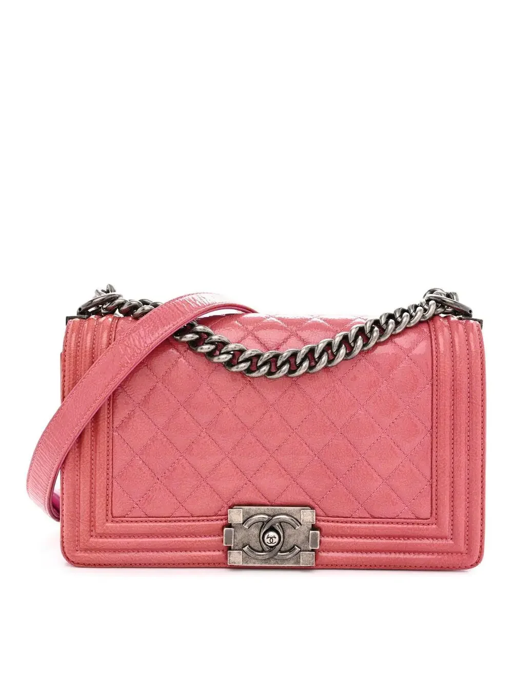 Chanel Distressed Patent Quilted Medium #295617C17B